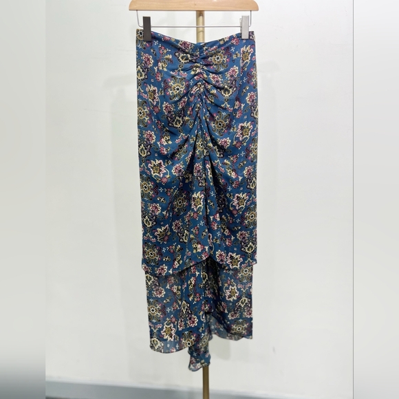 Veronica Beard Sira Ruched Silk Skirt - Picture 5 of 7
